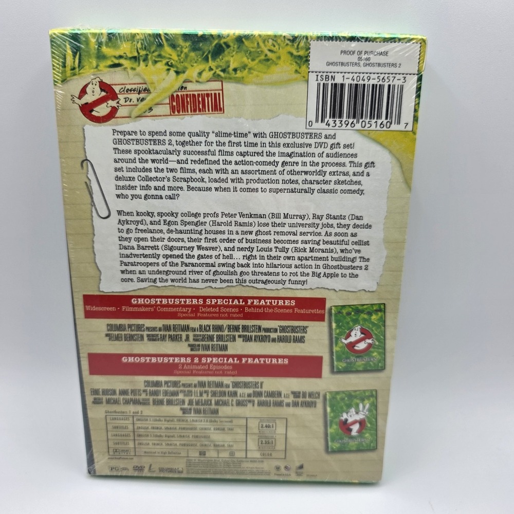 Ghostbusters / Ghostbusters 2 DVD 1984/1989 New Sealed Bill Murray Gift Set - Picture 2 of 5